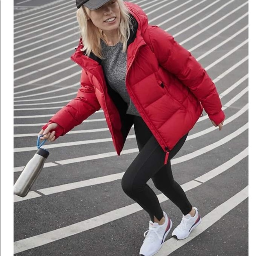 Athleta - snow down - puffer jacket - red